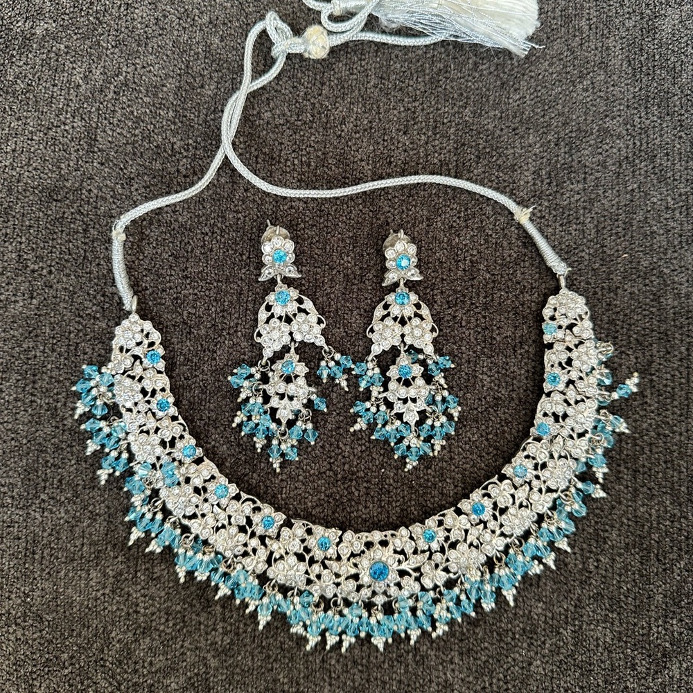 Elegant REAL Silver and Blue Jewelry Set